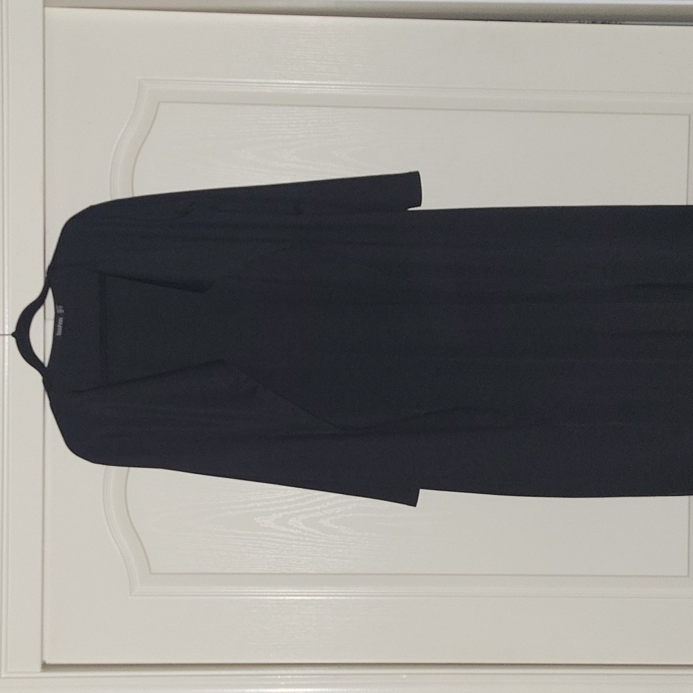 Size 14 black duster with waterfall front